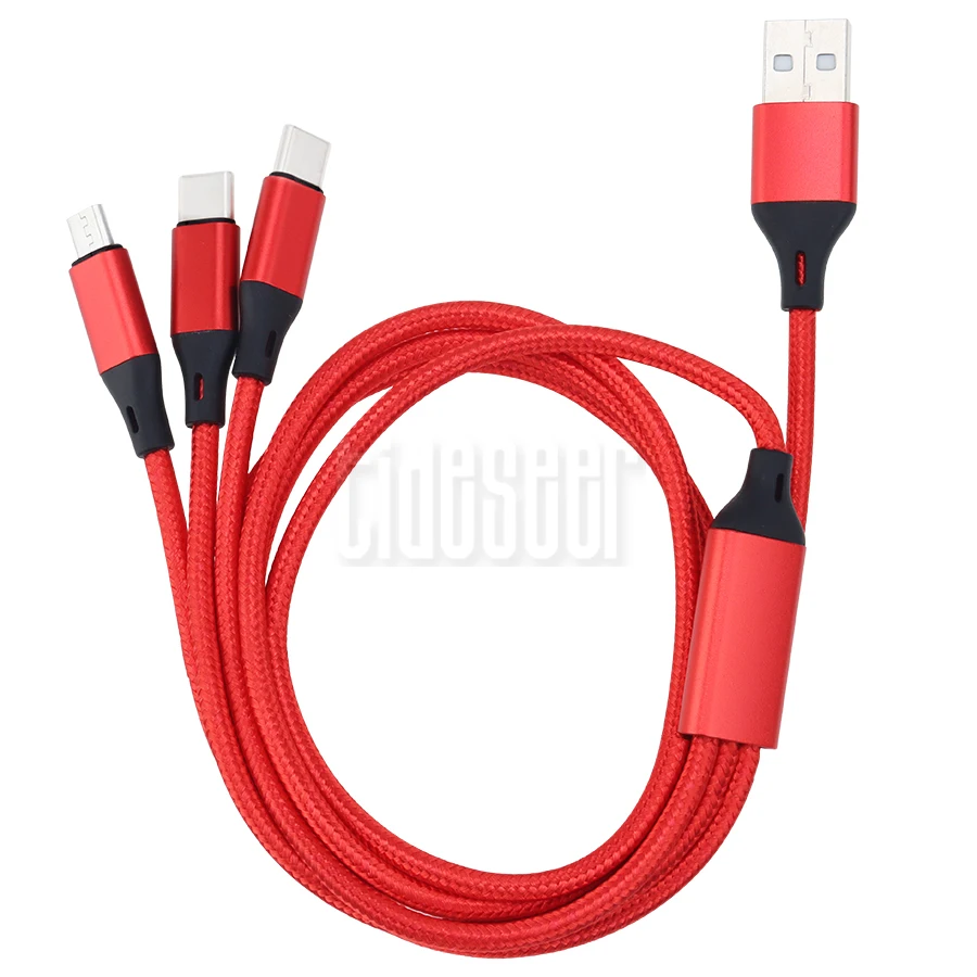 US $619.09 12m 3 In 1 USB Cable 3A Micro Usb Type C Fast Charging Cables For IPhone 11 XS Xiaomi Samsung Android Phone Charge Cord 500pcs