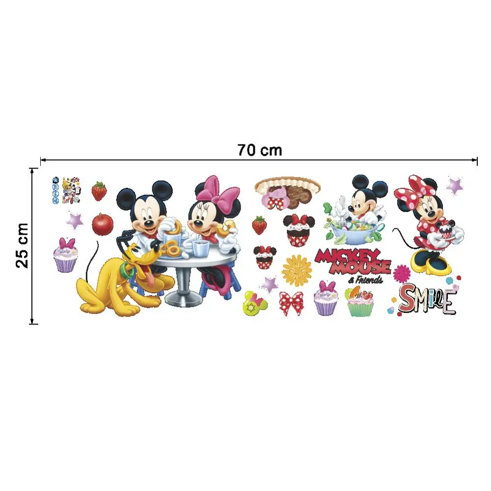 Светло-желтый Hot Mickey Mouse Minnie mouse wall sticker children room nursery decoration diy adhesive mural removable vinyl wallpaper XY8126 - Цвет: Светло-желтый