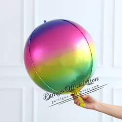 Rose Gold 4D Foil Balloons Set - Metallic Rainbow Balloon Decor - 22inch (Gradient rose red)