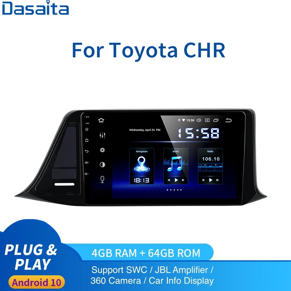 Автомобильная GPS-навигация 9 дюймов Android 10 для Toyota C-HR CHR Авторадио 2016 2017 2018