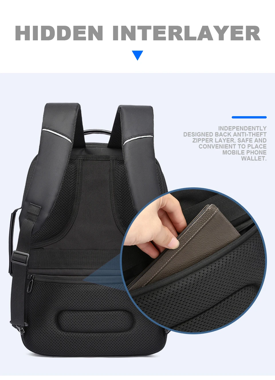 Laptop Backpack 15.6 Inch Men's Business Waterproof Notebook Bags Pack Travel USB Charging  Male School Bagpack Anti Theft RFID (6)