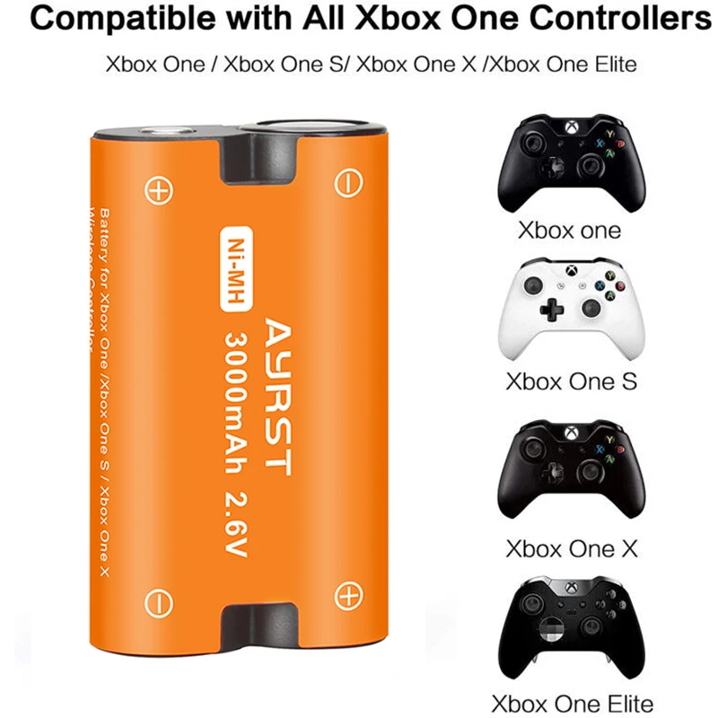 4 шт. 3000 мАч Замена батареи + USB Зарядное устройство для Xbox One / S/Xbox X/Xbox Elite
