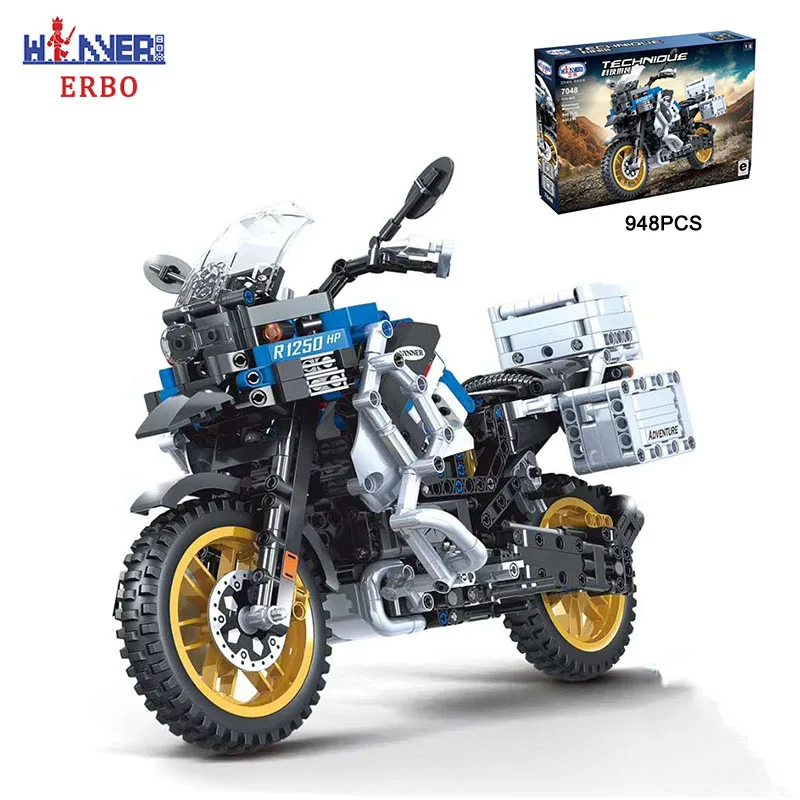ERBO 948 шт. 1:6 строительные блоки Приключения мото модель автомобиля пластик ABS DIY