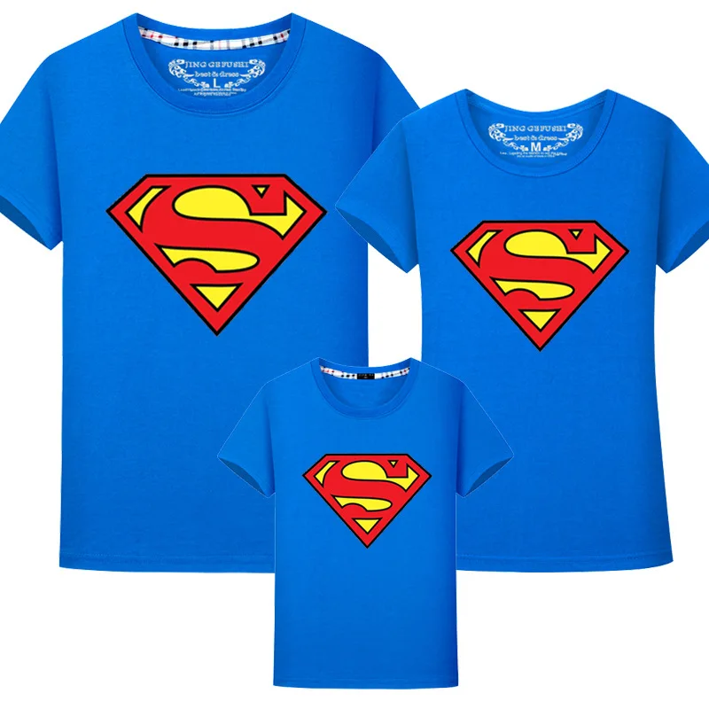 

Superman T-shirts Cotton Short Sleeve Father Mother Parent-child Clothing Family Matching Outfits Gifts for Kids Dropshipping