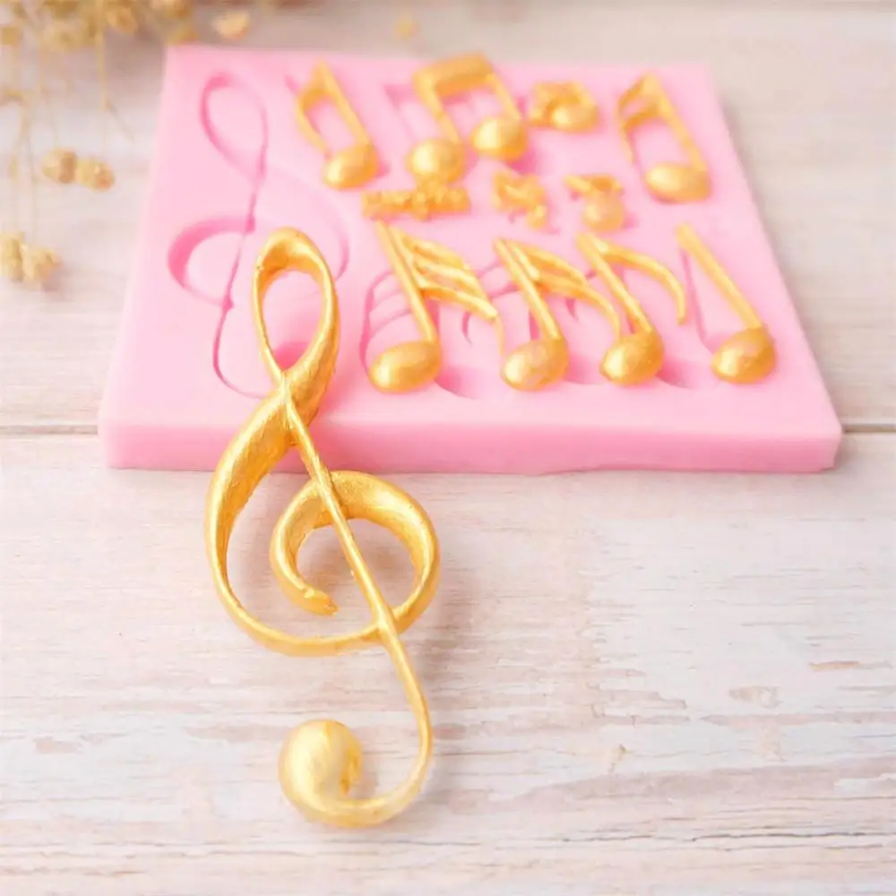 

Notes Musical Instruments music singing Silicone Mold Sugarcraft Cake Decorating Chocolate Shower Party Cake Infant Dress Mould