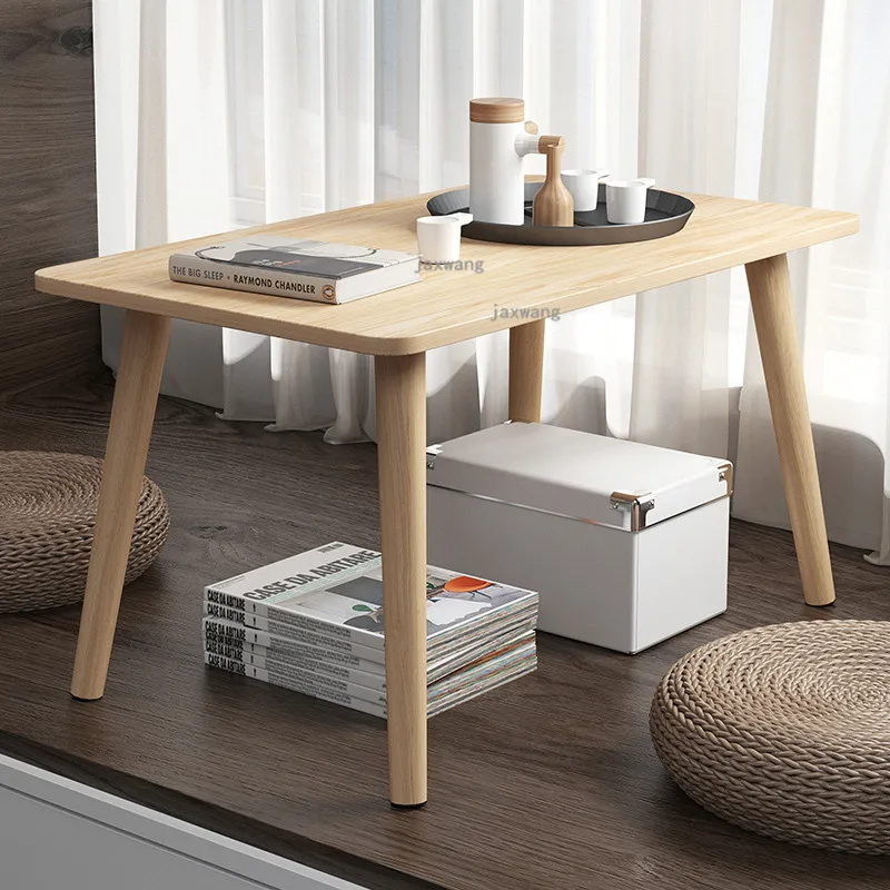 無印良品 ブラウン折りたたみ式テーブル バーチ材テーブルサイド収納