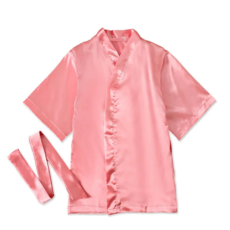 2-7Y New Spring Bathrobe For Children Girls Pink Color Long Sleeves Smooth Fabric PrincessPrint Fashion Girl Clothes