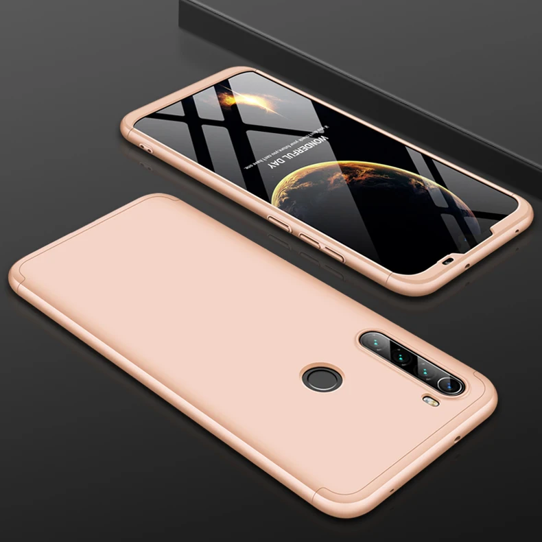 Gold Чехол GKK для Xiaomi Redmi Note 8 Pro 8T чехол 360 полная защита тонкий защитный жесткий матовый чехол для Redmi Note 8 Pro Чехол - Цвет: Gold
