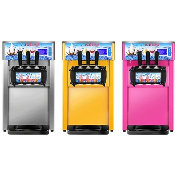 

The best sale 1200W table top mini soft ice cream making vending machine 3 Flavors Ice Cream Maker with free shipping