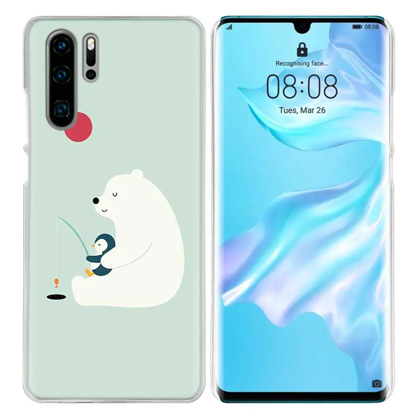 Жесткий чехол для huawei P30 P20 P10 mate 30 20 10 Nova 5 5i Pro Lite P Smart Z Plus Прекрасный Пингвин полярный медведь - Цвет: 01