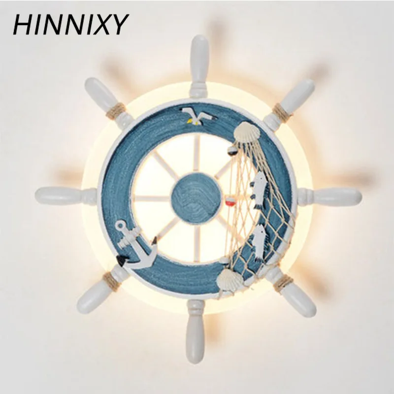 Hinnixy синий в форме руля ночные светильники для детей мальчик спальня океан Стиль