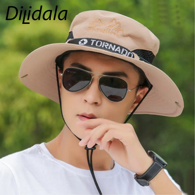 Dilidala Мужская Солнцезащитная уличная Рыбацкая шляпа для унисекс с защитой от ультрафиолета дышащая шляпа для альпинизма Солнцезащитная шляпа от солнца