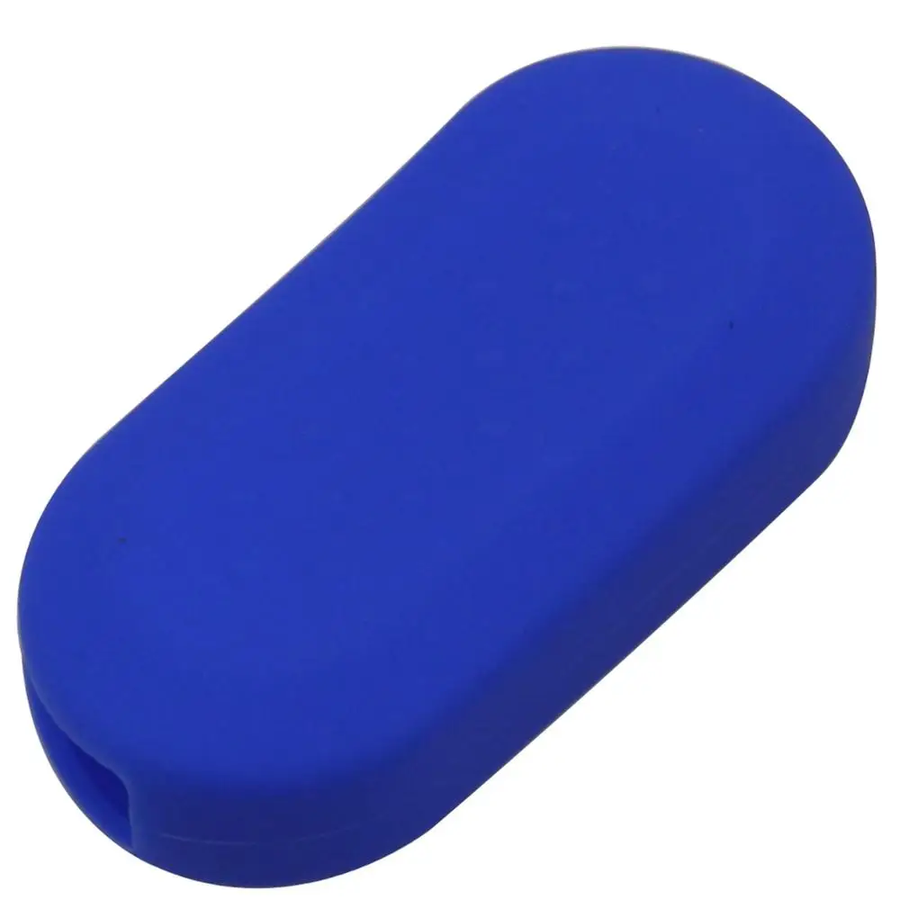 10pcs Silicone Car Key Cover CASE Fit for FIAT 500 Flip Folding Remote KEY holder for car 3 button - Название цвета: darkblue
