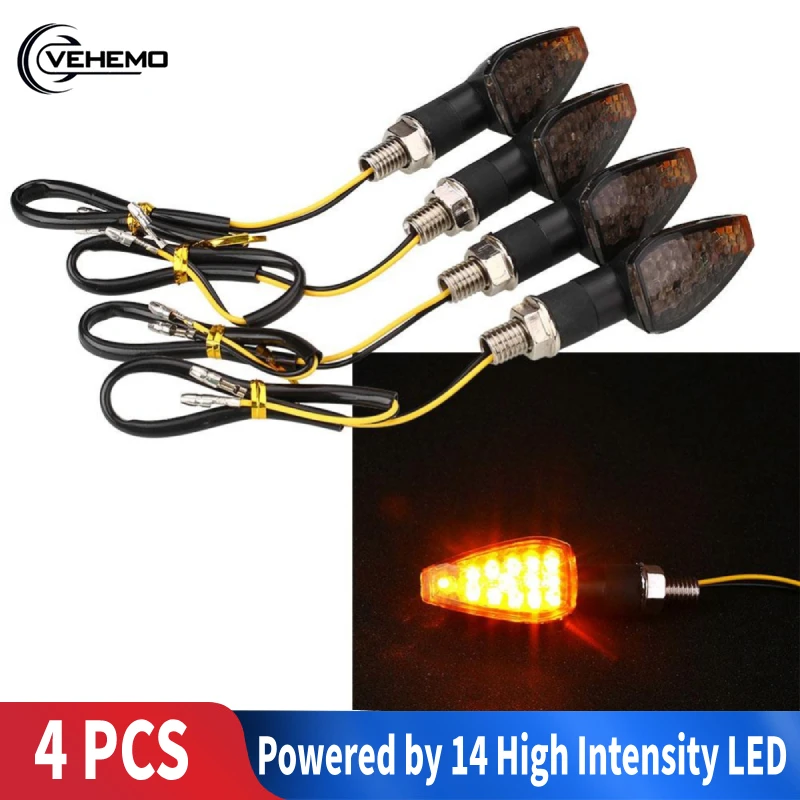 

Motorcycle LED Turn Signal Indicators Light 4Pcs Amber Blinker Light 12V Universal Motorbike Lamp Super Bright For kawasaki
