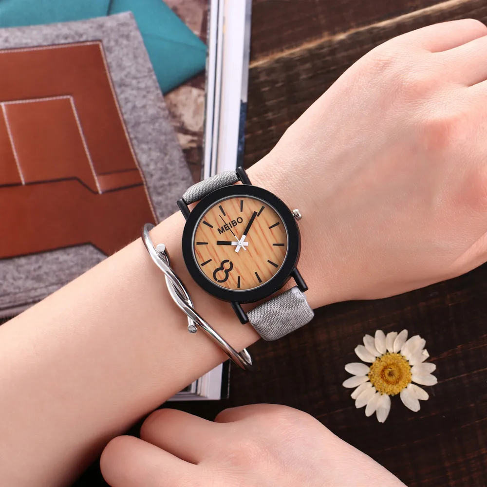 

Designer Watch Women Modeling Wooden Environmental watch Quartz Mens Watch Casual Wooden Color Leather Watch Reloj Mujer 2019
