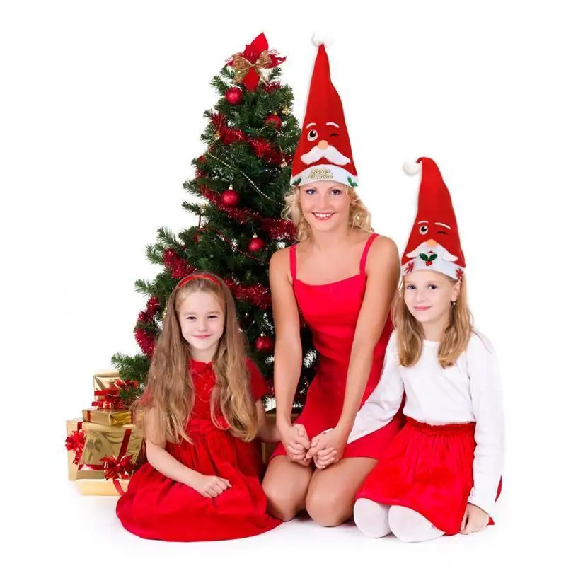 2 шт рождественские игрушки украшение рождественские шляпы милые Мультяшные шляпы Санты Дети Взрослые кепки для Рождественский реквизит для вечеринок