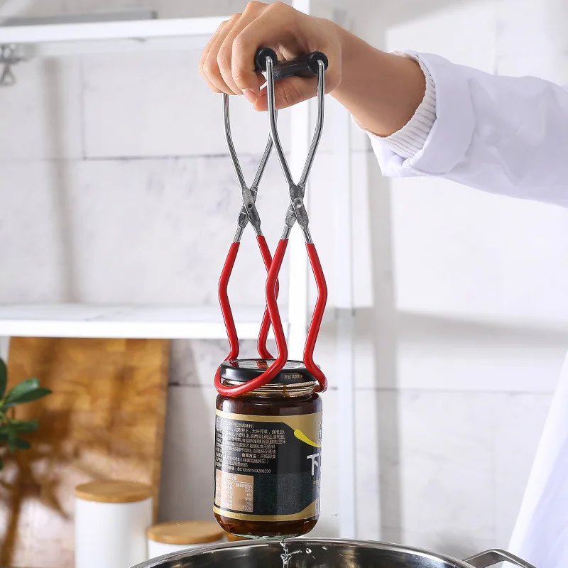 Canning Jar Lifter with Rubber Grips Long Handle Tongs Stainless Steel Cans Gripper Clamp Canned Clip for Kitche | Дом и сад