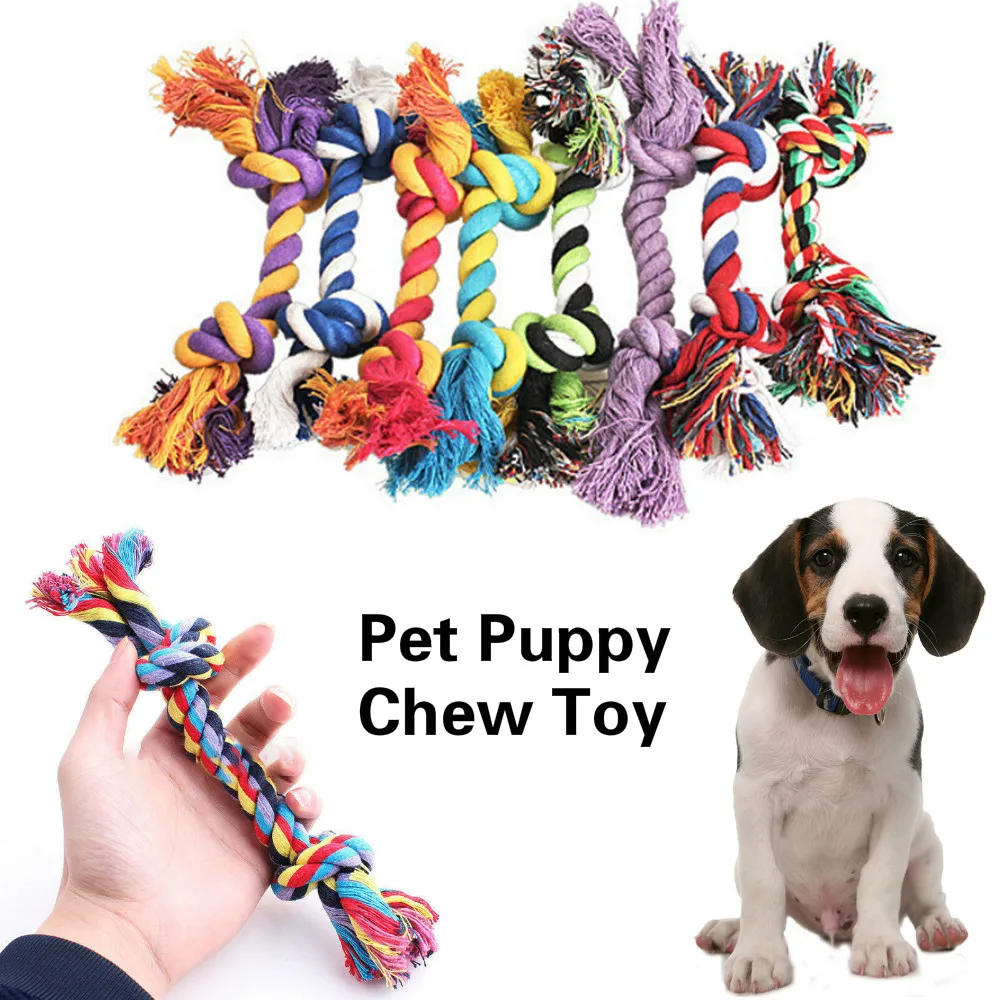 

Pet Puppy Chew Toy Cotton Knot Rope Molar Toy Durable Hemp Rope Knot Dog Toy Pet Supplies Interactive Tools
