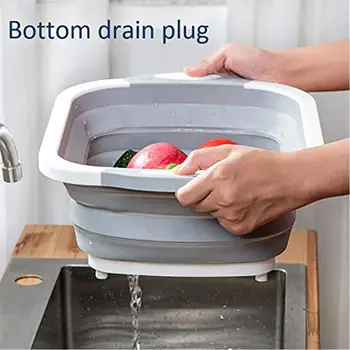 

Place Saving Portable Washing Basin Kitchen Tool Colander Retractable Durable Cutting Board Foldable Filter Frame 3 in 1
