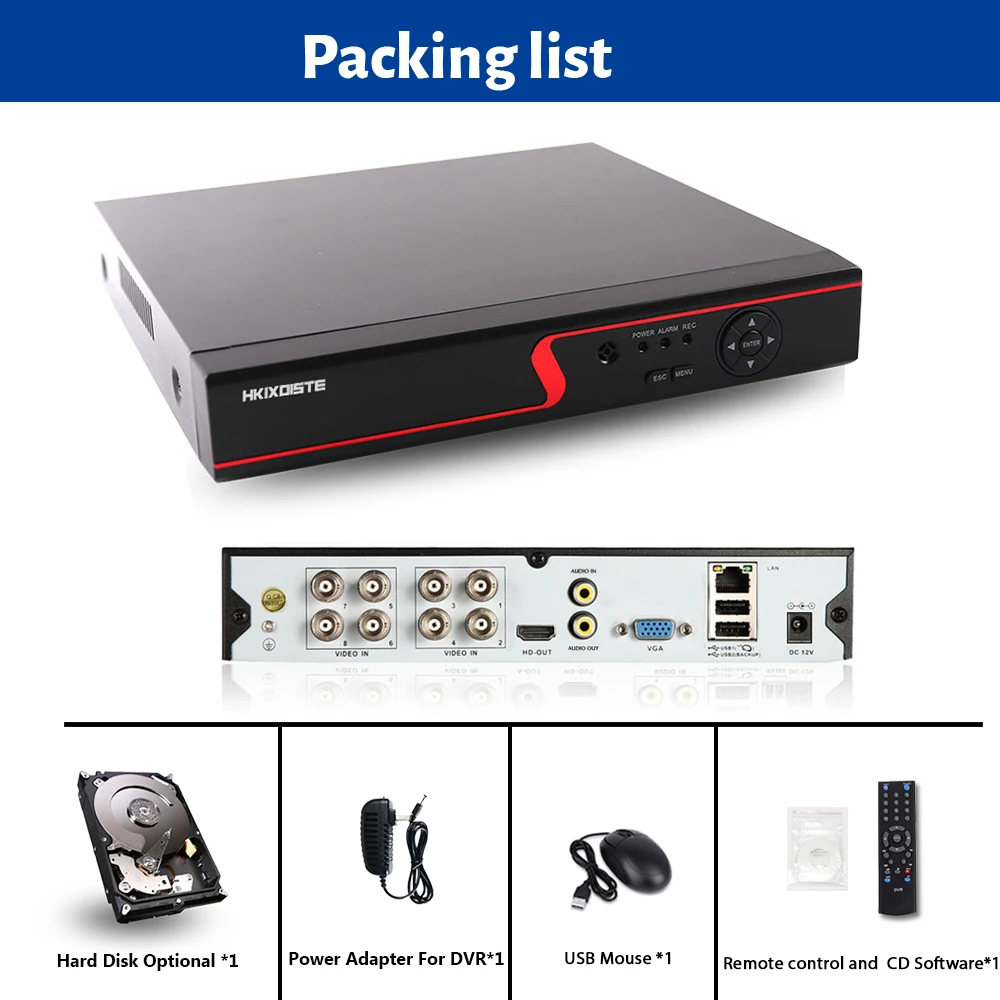 HKIXDISTE 5MP Камера Безопасности DVR 8ch комплект видеонаблюдения NVR Поддержка