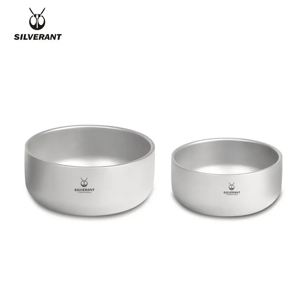 

Silverant Titanium Double Wall Bowl Ultralight Salad Food Container Tableware With Mesh Bag For Picnics Camping Hiking Backpacke