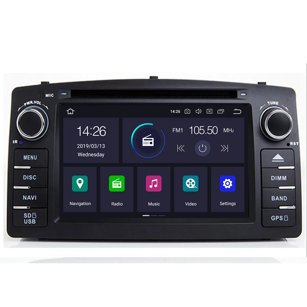 Android 10 4G 64G IPS DSP 2 din car DVD player For Toyota corolla E120 BYD F3 ex GPS multimedia radio navigation screen | Автомобили и