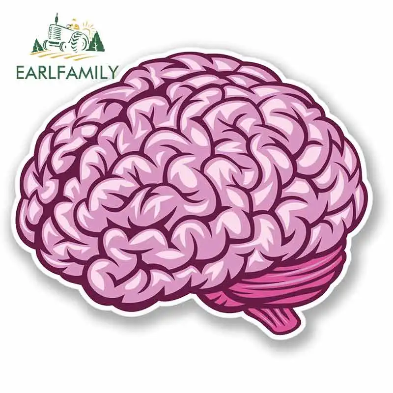 

EARLFAMILY 13cm x 13cm Cartoon Brain Anime Oem Car Stickers RV VAN 3D DIY Fine Decal Bumper Trunk Truck Graphics Vinyl JDM
