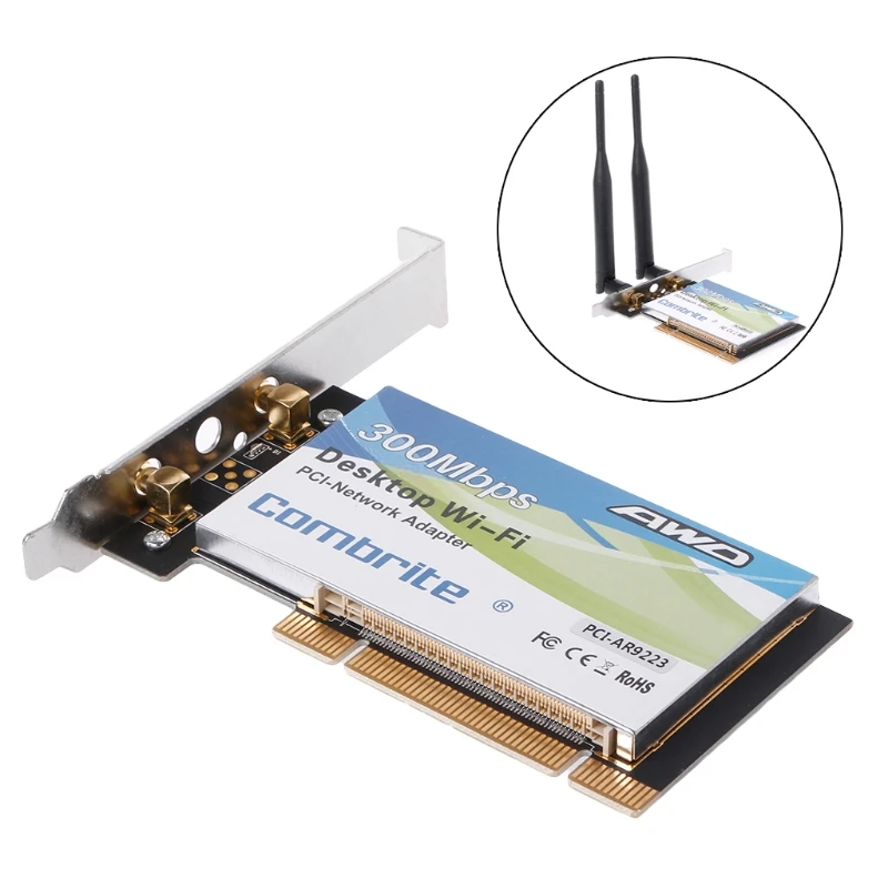 AR9223 PCI 300M 802.11b/g/n беспроводной WiFi адаптер для настольного ноутбука 6DB