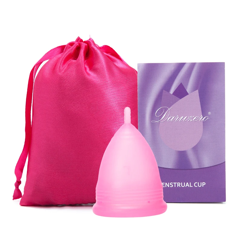 Превосходная женская гигиеническая менструальная чашка, медицинская силиконовая менструальная чашка, многоразовая менструальная чашка для женщин и женщин, менструальная копа - Цвет: 1Pc-1colthbag-Pink