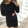 Fashion Winter Plush sweater Dress Women Party night Bodycon Christmas Black clothing Sexy Mini bandage knitted Dress For Female ► Photo 2/6