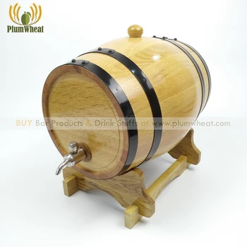 

1.5 Liters 3 Liters Wood Barrel Vintage Oak Home Brew Beer Keg Tap Dispenser for Rum Pot Whisky Wine