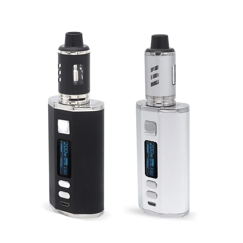 Preise Neueste 200W TC Box Mod mit 4400mah gebaut in batterie 2,5 ML 0.3ohm spule tank 510 Mod vape shisha elektronische zigarette dampf kit