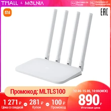 Xiaomi Mi маршрутизатор 4C роутер wi fi модем 4 антенны управление приложением router 2,4G 300 Мбит/с для дома MOLNIA