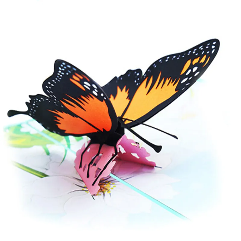  Kids 3D Up Card Butterfly Greeting Cards Handmade Birthday Wedding Invitation Birthday Party Decora - 10000012121176