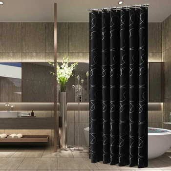 

Black and White Circle Shower Curtain Waterproof Bathroom Curtain Bathtub Cover Geometric Print Fabric Curtain cortina de bano