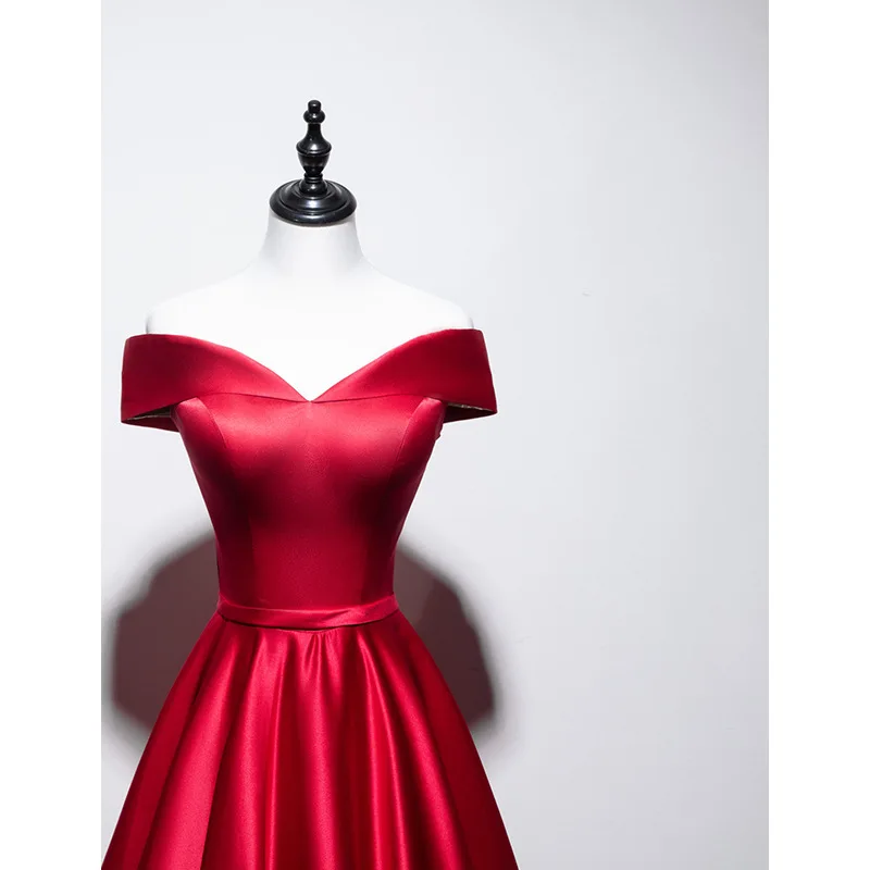 Это Yiiya Вечернее Платье бордовое с v-образным вырезом с открытыми плечами Формальные платья размера плюс OY020 Элегантное Длинное ТРАПЕЦИЕВИДНОЕ ПЛАТЬЕ de soiree