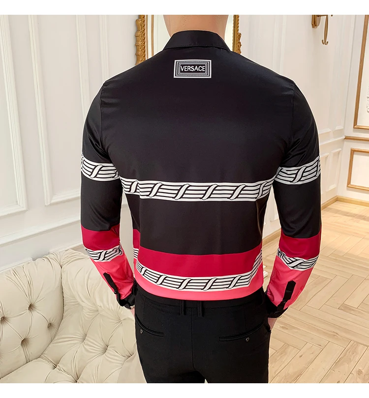 Мужская рубашка Camisa Masculina с длинным рукавом, четыре приталенных повседневных рубашки, летняя брендовая Новая мужская Клубная футболка