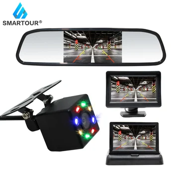 

Smartour 4.3 inch Car Monitor Auto Parking Vedio + Color LED HD Night Vision Backup Reverse Camera CCD Car Rear View Camera