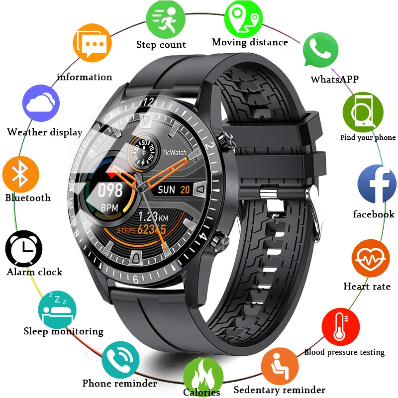 

Bluetooth Phone Smart Watch Men Waterproof Sports Fitness Watch Health Tracker Weather Display 2020 New smartwatch Woman