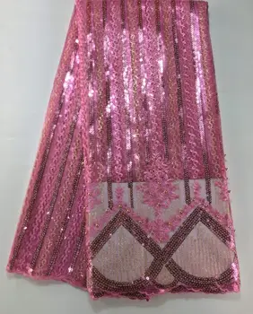 

African Laces Fabrics With Sequins Nigerian French Tulle Lace Fabric High-Quality African French Net Lace Fabric NYL722