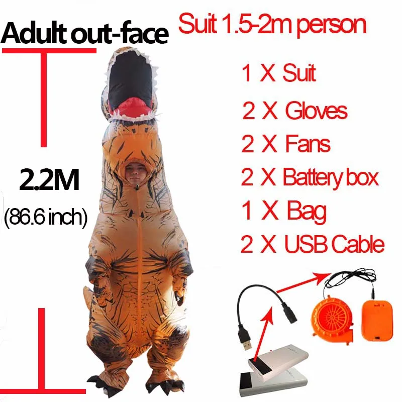 T Rex For Women Adult Inflatable Tyrannosaurus Rex Costume Halloween Children Cosplay Party T Rex Dinosaur Costume For Kids (2)