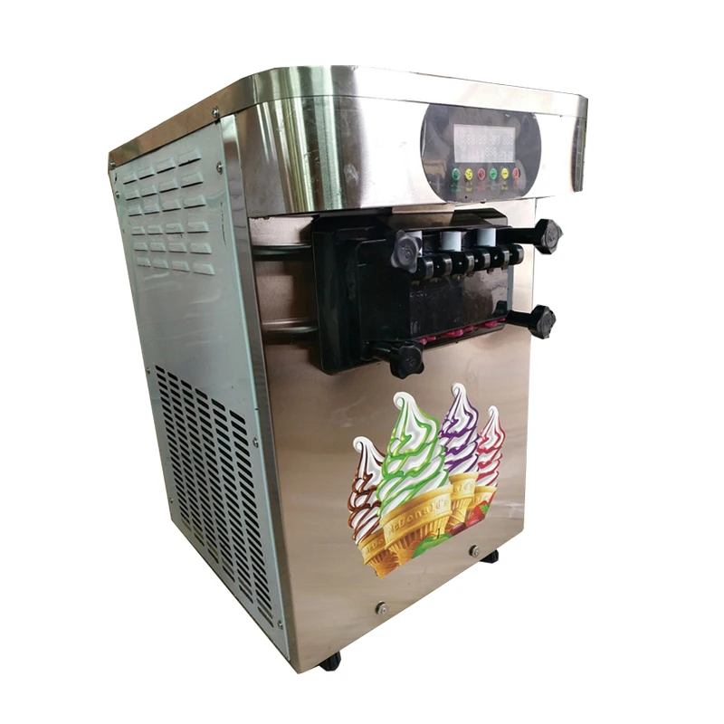 1 шт., 3 ароматы мороженого, маленькая машина для приготовления мягкого мороженого, настольная машина для йогурта из нержавеющей стали, 110 В/220 В, мощность