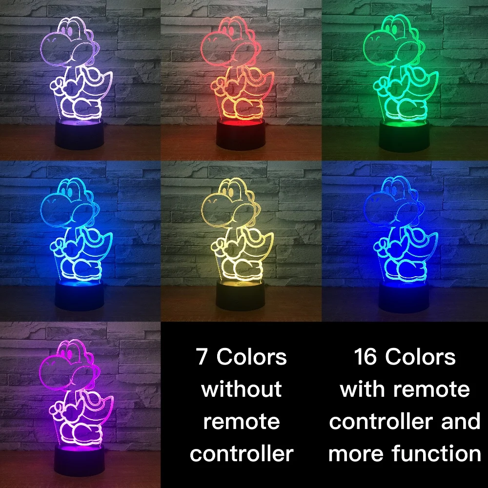 Игра Марио Yoshi яйцо дети Led ночник лампа для детской спальни декоративная 3d на
