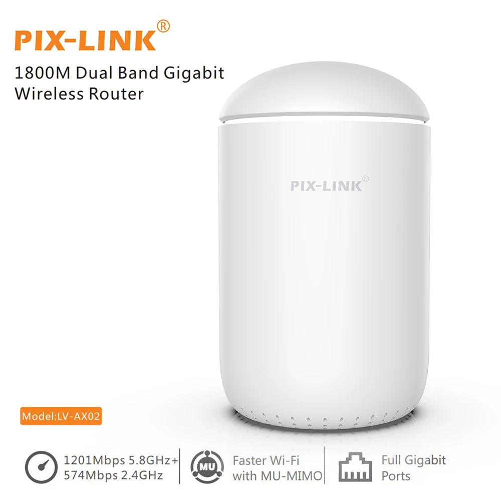 PIXLINK 무선 라우터 LV-AX02 와이파이 6 라우터 와이파이 쉬운 라우터 1800Mbps 기가 비트 라우터 듀얼 밴드 스마트 연결