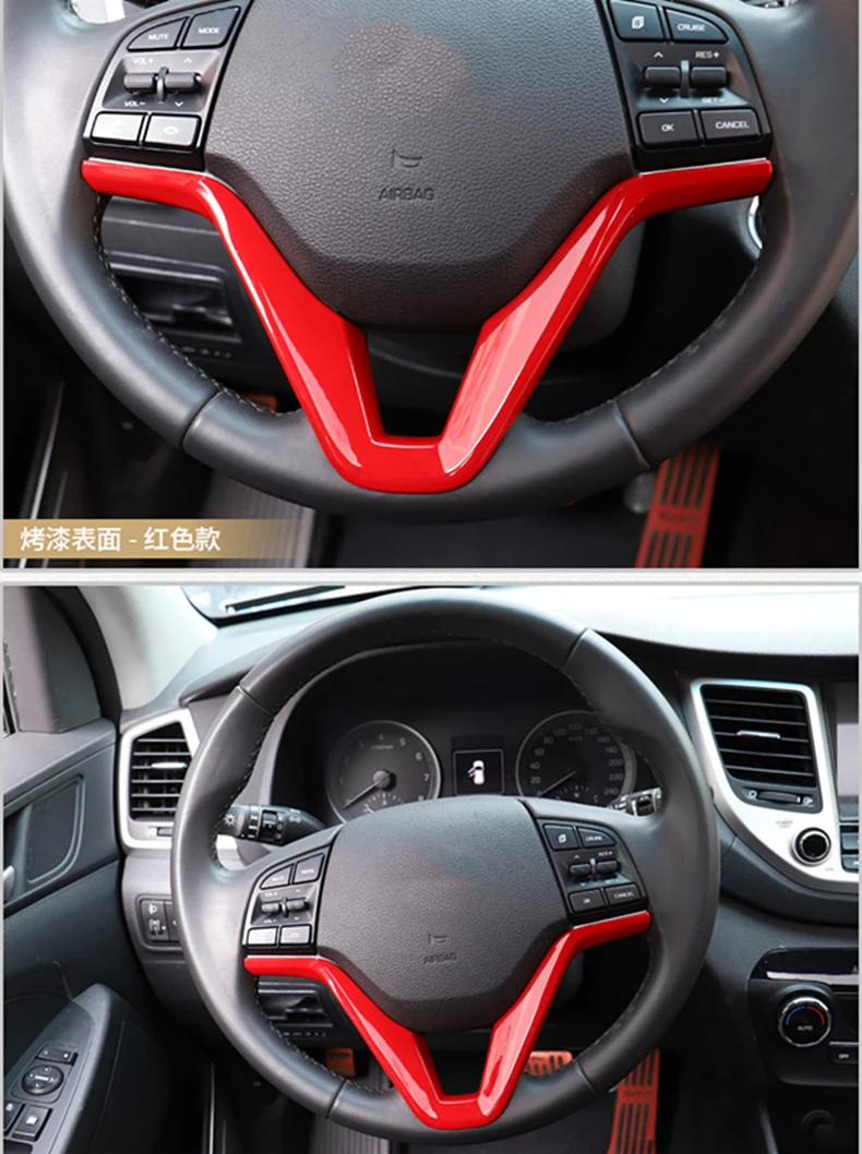 Автомобильный руль блестки крышка внутренняя отделка украшения для hyundai Tucson 3th LHD ABS хромированные аксессуары