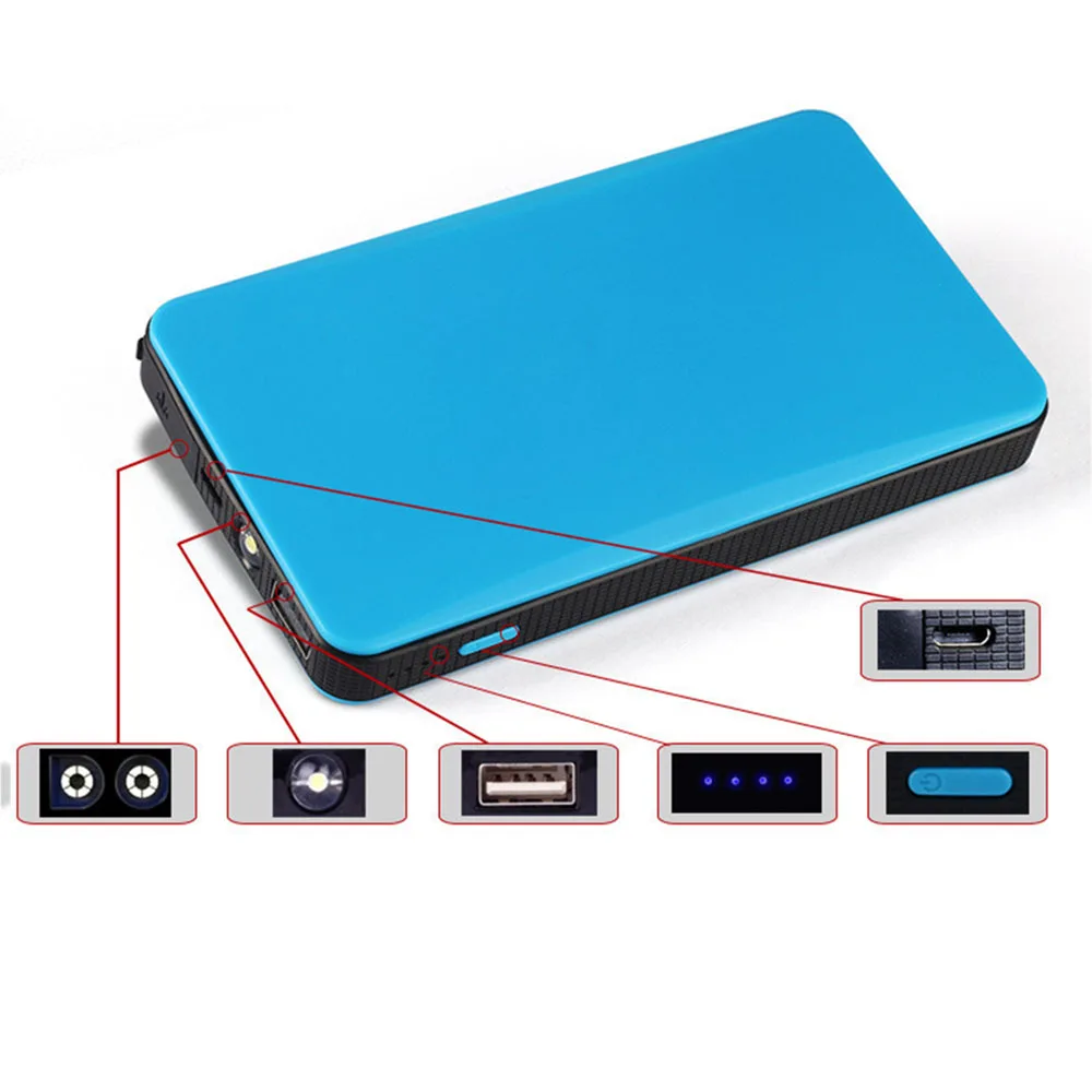 

New Portable 12V Car Start Power Bank Battery Jump Starter Auto Jumper Engine Mini Power Bank Starting Up To 2.0L Se26