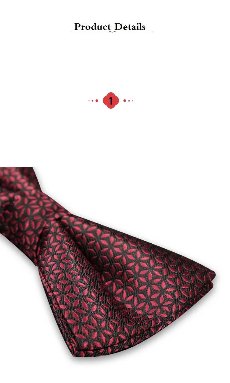 2019 Новая мода мужские галстуки-бабочки свадьба двойной тканевый лист узор красная бабочка банкет годовщина бабочка галстук с подарочной