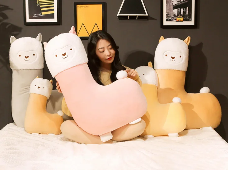 

Милая плюшевая игрушка-альпака, пуховая хлопковая мягкая мультяшная кукла-овечка, декоративная подушка, подарок на день рождения b0888