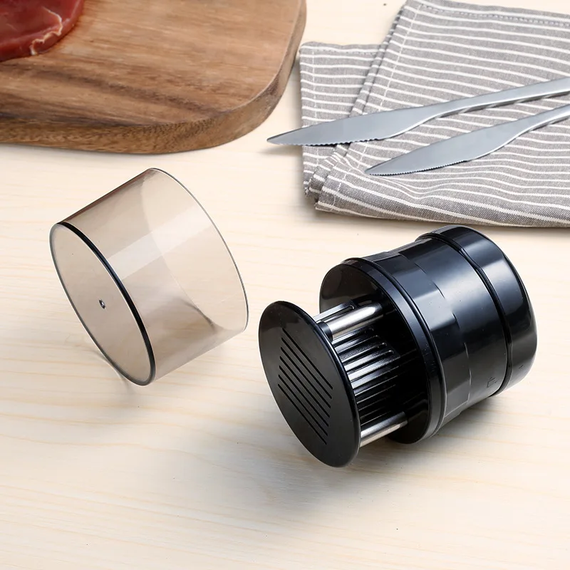 Hot Professional Meat Tenderizer Needle with 56 Stainless Steel Blades Kitchen Cooking Tools Tender Meat Hammer for Beef Steak