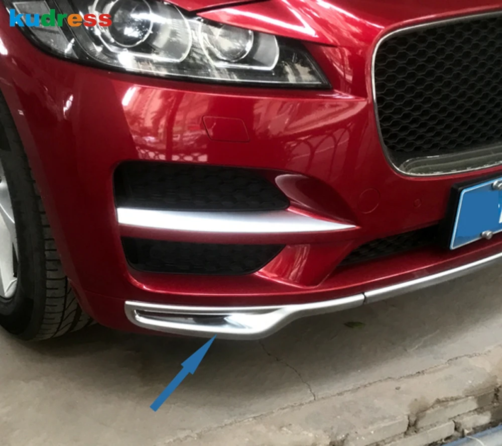 Для Jaguar F Pace 2016 2017 2018 ABS матовая накладка на передний бампер для автомобиля
